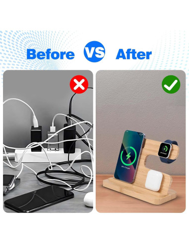 Estación de Carga Inalámbrica 3 en 1 Xunhomon para iPhone