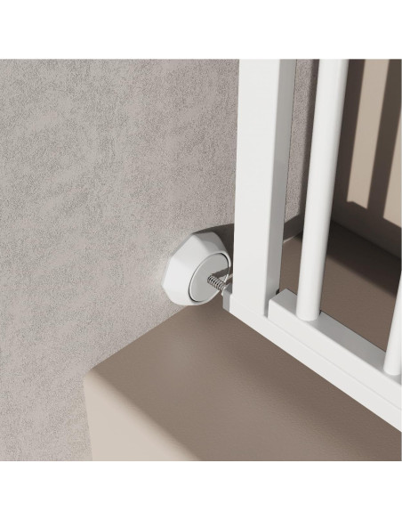 Protector de Pared ICERO para Puertas de Bebé - 4 Copas Blancas