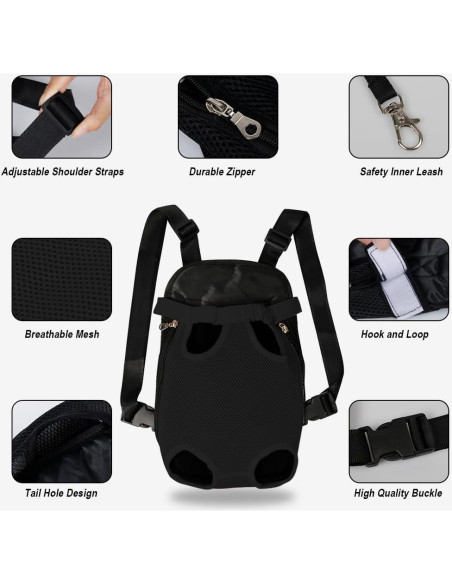 Mochila Transportadora para Perros FEimaX Pequeña Negra