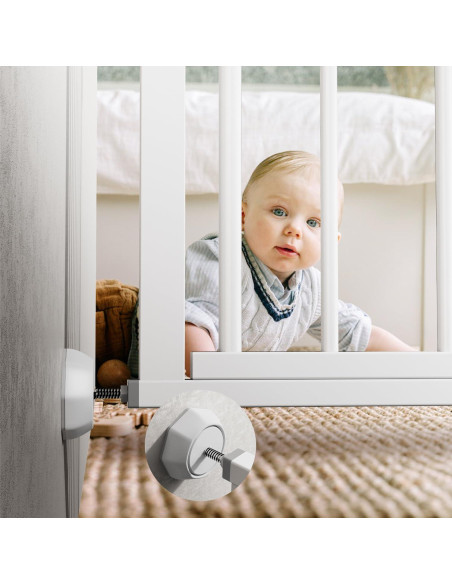 Protector de Pared ICERO para Puertas de Bebé - 4 Copas Blancas