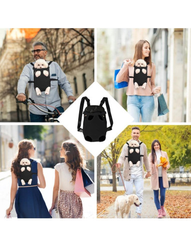 Mochila Transportadora para Perros FEimaX Pequeña Negra