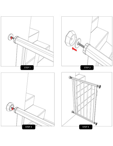 Protector de Pared ICERO para Puertas de Bebé - 4 Copas Blancas