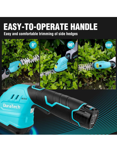 Cortadora de Setos Inalámbrica DURATECH 12V 2-en-1
