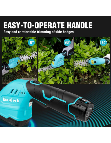 Cortadora de Setos Inalámbrica DURATECH 12V 2-en-1
