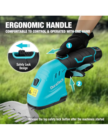 Cortadora de Setos Inalámbrica DURATECH 12V 2-en-1