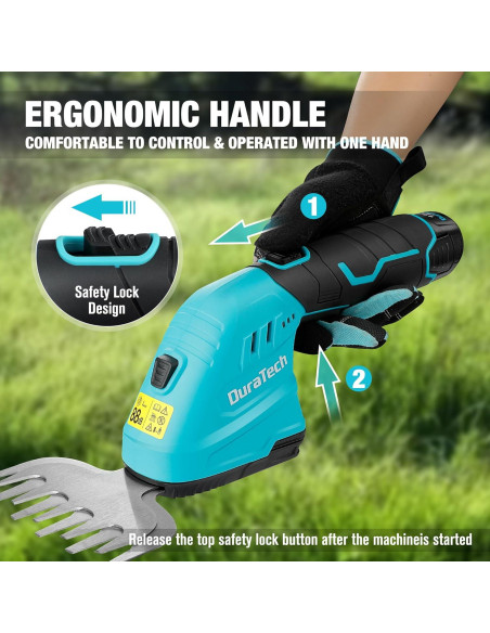 Cortadora de Setos Inalámbrica DURATECH 12V 2-en-1