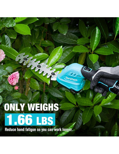 Cortadora de Setos Inalámbrica DURATECH 12V 2-en-1