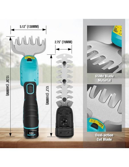 Cortadora de Setos Inalámbrica DURATECH 12V 2-en-1