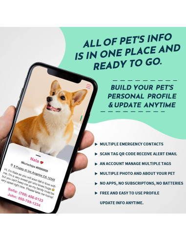 Etiqueta Inteligente MYLUCKYTAG NFC y QR para Mascotas
