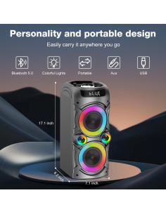 Altavoz Bluetooth A93 100W Portátil con Subwoofer y LED 2
