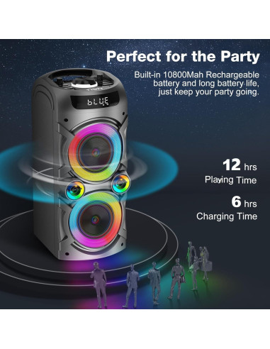 Altavoz Bluetooth A93 100W Portátil con Subwoofer y LED