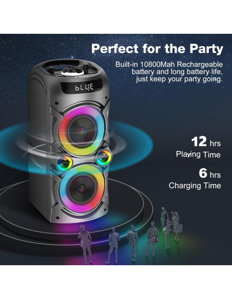 Altavoz Bluetooth A93 100W Portátil con Subwoofer y LED