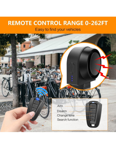 Alarma de Bicicleta Ebuyfire con Control Remoto 115dB IP55