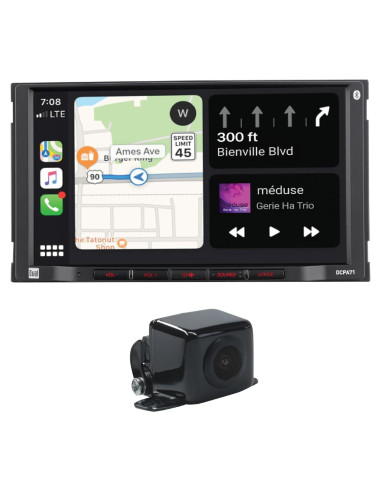 Estéreo Doble DIN Dual Electronics 7" con Carplay y Cámara