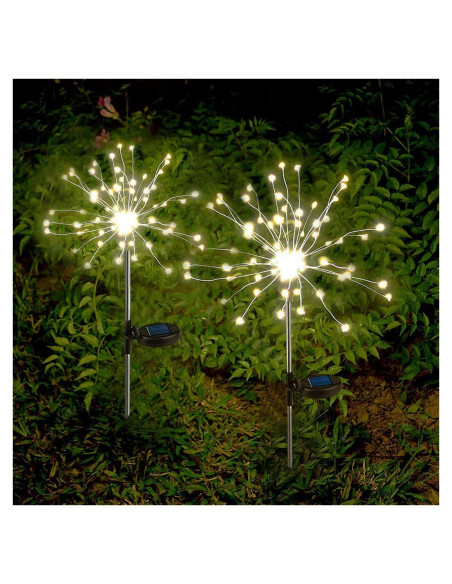 Luces Solares Anordsem 2 Paquete LED 120 para Jardín Luces Solares Anordsem 2 Paquete LED 120 para Jardín