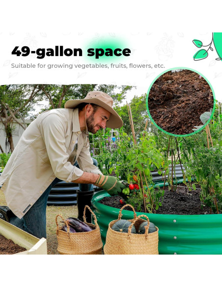 Cama de Jardín Elevada AHEONLAR Ovalada 121,92x60,96cm Plata