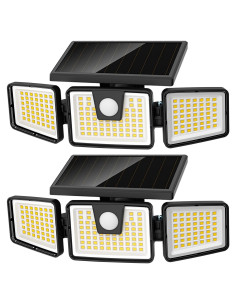 Luz Solar AmeriTop 3 Cabezas LED con Sensor Movimiento IP65