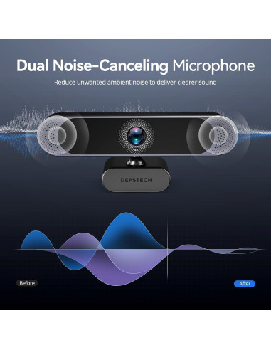 Cámara Web DEPSTECH DW49 Pro 4K, Zoom 3X, Micrófonos Duales