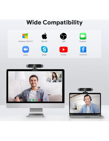 Cámara Web DEPSTECH DW49 Pro 4K, Zoom 3X, Micrófonos Duales