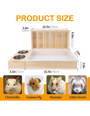 Comedero de Heno 3 en 1 BESNEW para Conejos y Cobayas