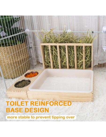 Comedero de Heno 3 en 1 BESNEW para Conejos y Cobayas