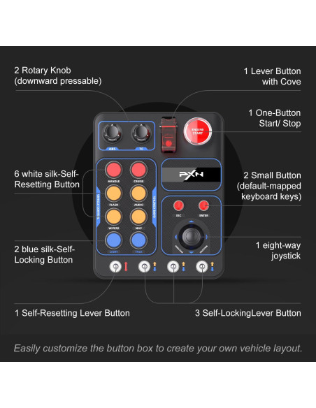 Controlador de Simulación de Granja PXN CB1 con 30 Botones