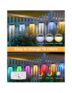 Luces Solares Brightown para Cercas - Paquete de 6 Colores 2