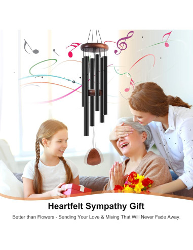 Campana de Viento Bursvik Clásica 94 cm Negra Ajustable