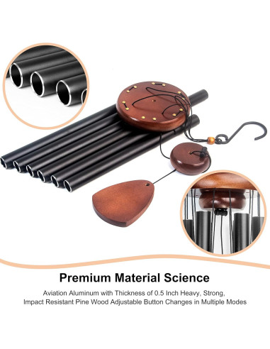 Campana de Viento Bursvik Clásica 94 cm Negra Ajustable