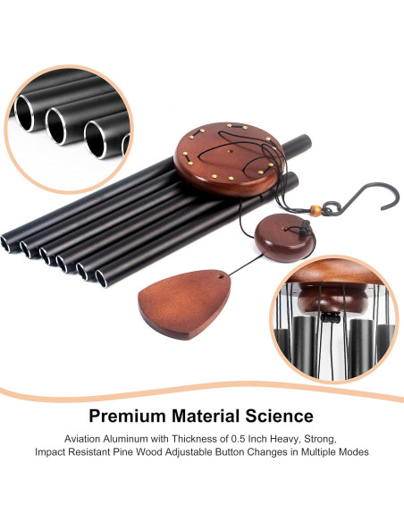 Campana de Viento Bursvik Clásica 94 cm Negra Ajustable