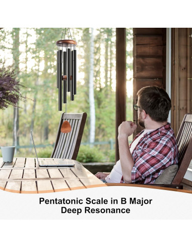 Campana de Viento Bursvik Clásica 94 cm Negra Ajustable