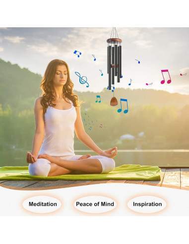 Campana de Viento Bursvik Clásica 94 cm Negra Ajustable