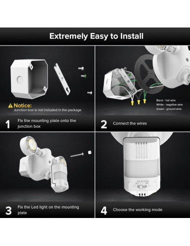 Luz Exterior SANSI 25W 3000LM con Sensor de Movimiento