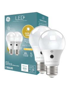 Bombillas LED GE+ A19 Crepúsculo a Amanecer 2 Pzas