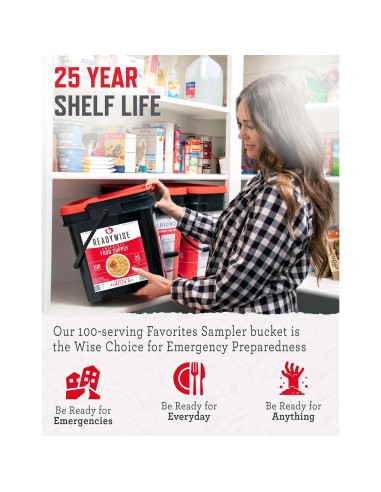 Kit de Comida de Emergencia ReadyWise 100 Porciones 25 Años