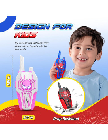 Walkie Talkies Evassal Paquete de 3 para Niños 3-8 Años