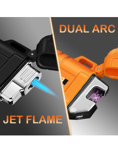 Paquete de 2 Encendedores Laffizz USB y Butano Impermeables 2
