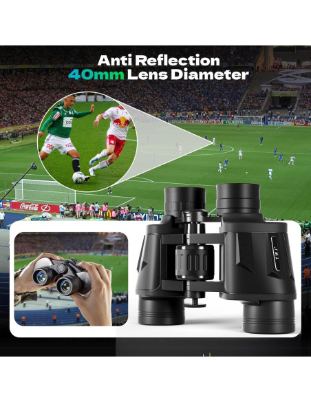 Binoculares 12x40 HD TWJ para caza y observación