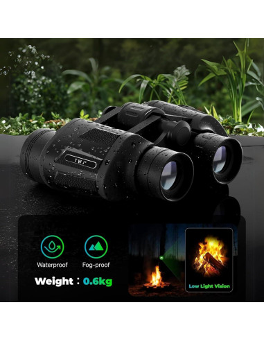 Binoculares 12x40 HD TWJ para caza y observación