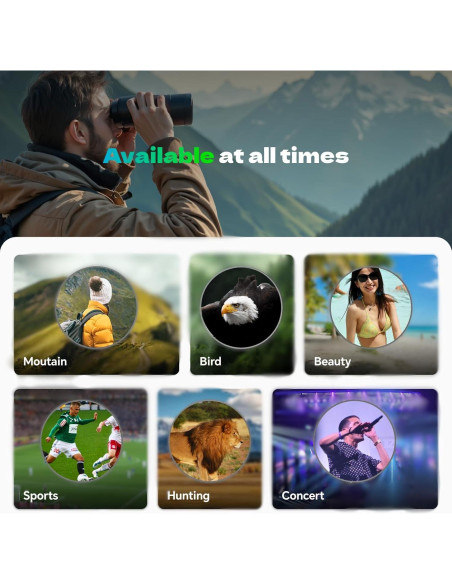 Binoculares 12x40 HD TWJ para caza y observación