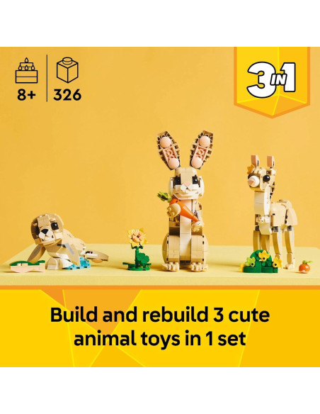 LEGO Creator Conejo Lindo 3 en 1 - Juguete para Niños 8+