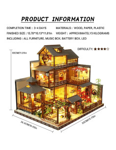 Casa de Muñecas Miniatura Spilay Patio Japonés con LED 2