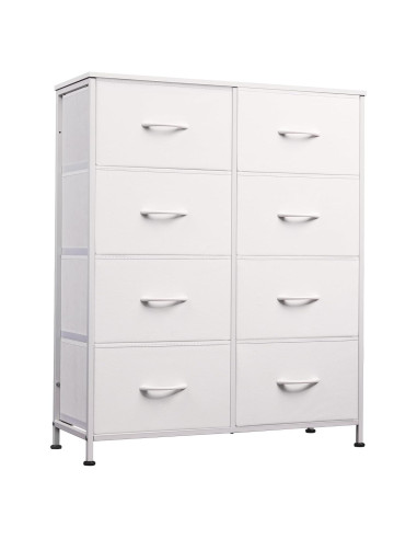 Cajonera de Tela WLIVE 8 Cajones 80.5x29.7x98 cm Blanco