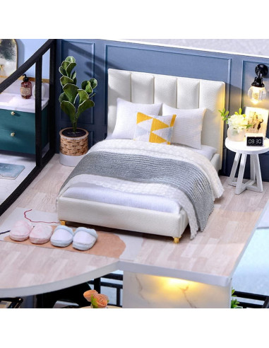 Casa de Muñecas DIY CUTEBEE Tiempo Acogedor con Muebles