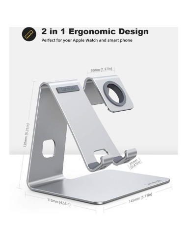 Soporte Lamicall 2 en 1 para Apple Watch y Teléfono