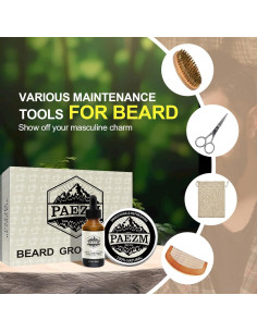Kit de Cuidado de Barba Paezm 5 Piezas Aceite y Balsamo 2