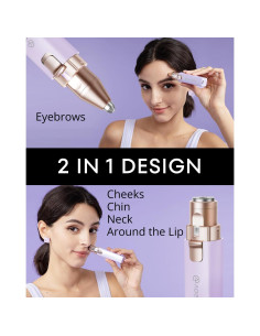 Recortador de Vello Facial VOGCREST VG-103 2 en 1 Púrpura 2