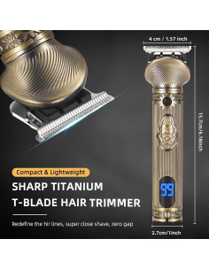 Recortadora de Barba REHOYO T-Blade 6 en 1 Inalámbrica 2