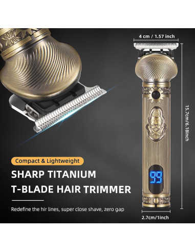 Recortadora de Barba REHOYO T-Blade 6 en 1 Inalámbrica