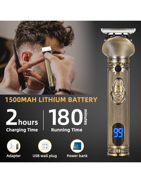 Recortadora de Barba REHOYO T-Blade 6 en 1 Inalámbrica